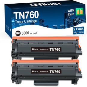 TN760 Toner Cartridge Replacement for Brother TN760 TN-760 TN730 TN-730 Black Toner for HL-L2350DW HL-L2370DW HL-L2395DW MFC-L2710DW MFC-L2750DW DCP-L2550DW Printer (2 Pack)