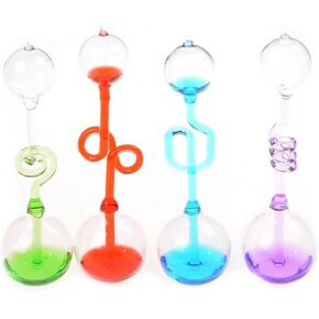 4Pcs Colorful Office Thinking Hand Boiler, Glass Energy Transfer, Children's Science Experiment, Love Birds Color Meter Boiler, Thermometer Spiral Glass Museum Toy Gifts