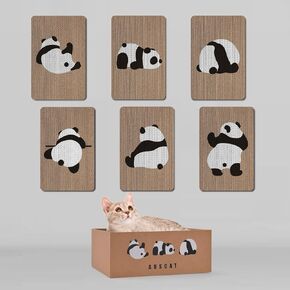 AUSCAT Cat Scratcher Box with 6PCS Cat Scratching Board, Cardboard Cat Scratchers for Indoor Cats, Reversible Cat Scratch Pads for Small Medium Kittens, 14.6" L x 10.9" W x 5.2" H