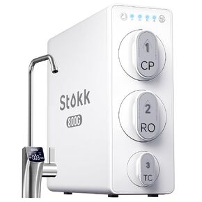 Stokk Tankless Reverse Osmosis System, 800 GPD Fast Flow Water Filter, NSF/ANSI 58&42, 8 Stage RO System, 3:1 Pure to Drain, Under Sink Tankless RO System, Smart Faucet, Reduce PFAS, S2
