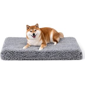 Stoutwool 4" Indestructible Dog Bed - Orthopedic Chew Proof Dog Crate Pad - Fluffy Kennel Mat for Aggressive Chewers - Ideal for Medium Breeds & Fits 30-Inch Crate - 29"x18", Charcoal