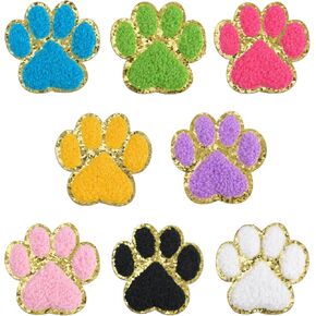 7PCS Chenille Patches Self Adhesive with Sequin Star Cute Iron On Patches for Clothes Backpacks Hats Jeans Jackets DIY Accessories