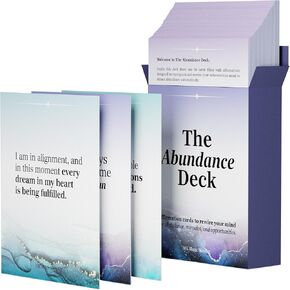 The Abundance Deck | 50 Positive Affirmation Cards for Women & Men | Manifestation Cards for Abundance, Motivation, Mindfulness & Self-Care | Daily Affirmation Cards | Spiritual Gift for Growth
