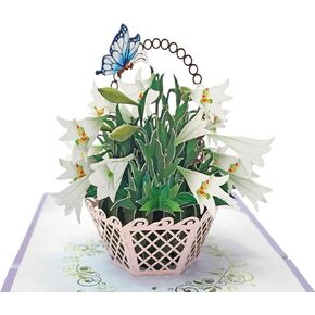 CUTPOPUP White Lily Sympathy Pop Up Card, Loss of Loved One, Pet, Mom, Dad, Child, Condolence, Bereavement, Grief with Envelope (White Lily Sympathy) FL114.1US1515