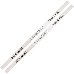 50pcs 12in Handmade Self-Adhesive Stickers - Long Label Sealing Stickers for Food Retail, Tamper Evident, Cake Baking & Gift Decorating