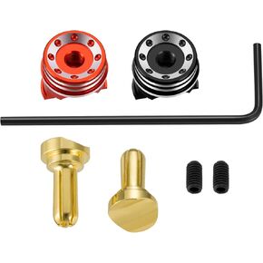 RCHUBAM 2PCS RC Battery Bullet Plug 4mm/5mm Banana Plug Connectors with Brass Heatsink Grips and 1PCS Wrench for RC Model Crawler Cars Upgrade Parts #B Style (5.0mm)