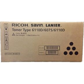 Ricoh Genuine 841332 Type 6110D 6075 Toner Cartridge Black, Yields 43000 Pages in Retail packaging