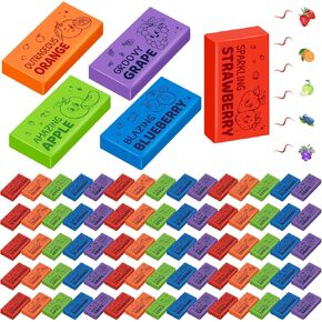 100 Pcs Fruit Scented Erasers Cute Strawberries, Blueberries, Apples, Oranges, and Grapes Funny Erasers Back-to-School Gifts for Kids Classroom Rewards Party Favors School Supplies