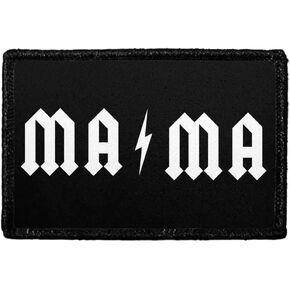 Mama - Lightning | Hook and Loop Attach for Hats, Jeans, Vest, Coat | 2x3 in | by Pull Patch