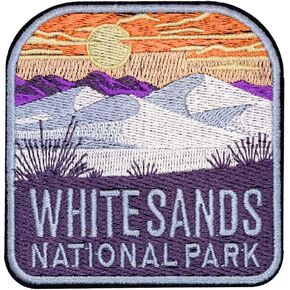 EMBROBOF White Sands National Park Patch – 3,1 inches, Cool National Park Patches Collection – Iron On/Sew On Embroidered Travel Patches for Backpacks