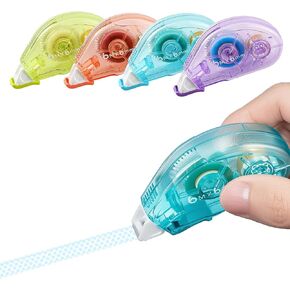 Double Sided Tape Roller, 4 Pack 19.69Ft (6M) Glue Tape for Crafts, Scrapbooking, Journaling, Office & School, Scrapbook Supplies (4)