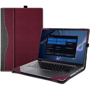 Laptop Cover Case for 14 inch Dell Latitude 7440 7450 7455,PU Leather Separable Protective Sleeve Bag Accessories with Heat Dissipation Holes (Pink)