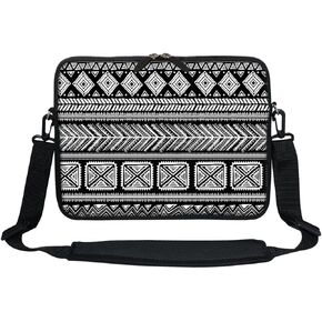 Meffort Inc 12 Inch Neoprene Laptop Sleeve Bag - Water Resistant, Hidden Handle, Adjustable Shoulder Strap, Dual Zipper, Fits Up to 11.6" 12" Laptops - Purple Butterflies