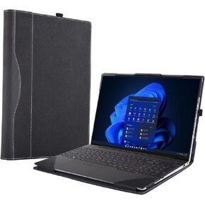 Laptop Case for Lenovo ThinkPad E16 Gen 1 2023 16 Inch [Please Check Model] ThinkPad E16 Gen2 2024 Laptop Bag Protection PU Leather Case with Pen Holder Accessory (Dark Gray)