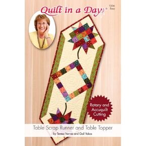 Table Scrap Runner and Table Topper Quilt Pattern by Quilt in a Day