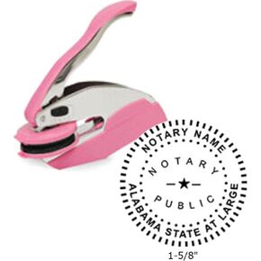 Breast Cancer Awareness Ideal Notary Seal Embosser | Alabama