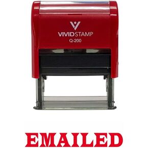 EMAILED Office Self-Inking Office Rubber Stamp (Red) - Medium