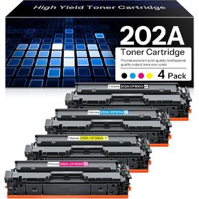 202A Toner Cartridges High Yield 4 Pack Replacement for HP 202A Black Cyan Yellow Magenta Toner Cartridges Compatible with Color Pro MFP M281fdw M281cdw M281fdn M254dw M254dn Printer Ink