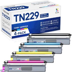 TN229 Compatible TN229 Toner Cartridge 4-Pack Replacement for Brother TN-229 HL-L3220CDW HL-L3280CDW HL-L3295CDW Printer (TN2294PK)