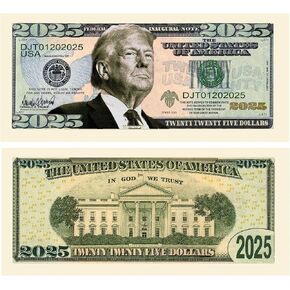 American Art Classics Donald Trump 2025 Inauguration Limited Edition Novelty Dollar Bill - Pack of 50 - Full Color Front & Back Printing with Great Detail. Make America Great Again.