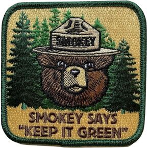 Smokey The Bear Smokey Says"Keep It Green" Embroidered Iron On Patch - 2013