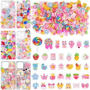 60 Pcs Junk Case Charms Kit, Big Lollipop Charms for Junk Cases, Cute Junk Charms for Cases, Junk Phone Case Charms, Mixed Cute Slime Charms Set for DIY Crafts, Scrapbooking, Jewelry Making