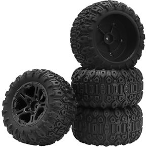 GOUPRC 12.5mm Hex RC Wheel Tires Set, 4.1 * 2.1 Inches 4PCS Swamp Claw Mud Terrain Tires Accessories for Traxxas Mini Maxx 1/12 RC Crawler Car Truck Buggy