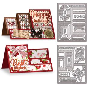 GLOBLELAND 3D Folding Display Card Cutting Dies for DIY Scrapbooking Metal Display Card Frame Cut Dies Greetings Die Cuts for Card Making Embossing Photo Album Craft Decor