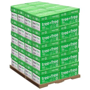 Tree Free Copy Paper 8.5 x 11, 92 Bright 20 lb. Made from Sugarcane Waste Fiber Carbon Neutral 40 Carton - 200,000 Sheet Pallet