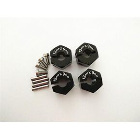 Aluminum Hex Adapter 12MM Diameter 9MM Thickness 1.7MM Pins-4PCS Set for HPI Savage Xs Flux Black
