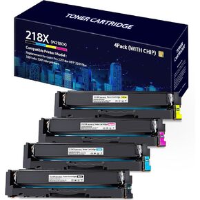 （With Chip）4PACK 218A W2180A Super High-Yield Toner Cartridge Replacement for 218A W2180A Toner Cartridge Compatible with Color Pro MFP 3301fdw 3201dw 3301sdw 3301cdw 3201 3301 Series Printer (W2180A)