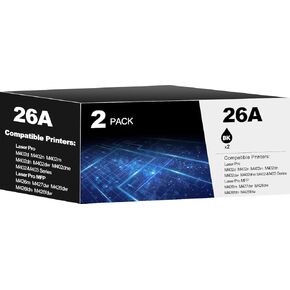 26A Toner Cartridge Black for HP 26A CF226A 26X CF226X Printer Laser Jet Pro M402n M426fdw Toner Cartridges M402dn M402dw M402m M402 Pro MFP M427dw M426dw M426fdn M426, 2 Pack CF226 226A HP26A HP26X