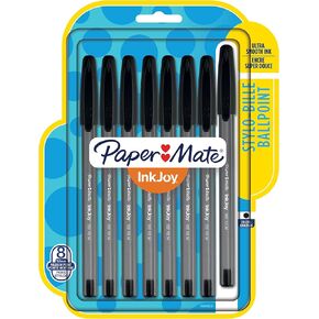 Paper Mate InkJoy 100ST Ballpoint Pens, Medium Point, Black, 8 Pack (1945928)