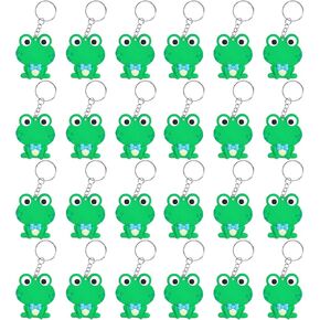 CiciBear 24 Pack Frog Necklace Party Favors with Mardi Gras Beads for Green Frog Girls Baby Shower First Birthday Reptile Camping Party Favors, Wedding, Birthday Celebrations