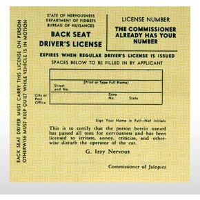 Back Seat Drivers License