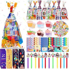 194 Pcs Back to School Supplies Kit First Day of School Essentials Stationery Includes Gift Bags Notebook Sticker Ballpoint Pen Bookmark Sticky Notes for Classroom Gifts Rewards Prize Favors