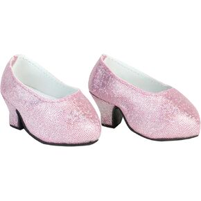 Sophia's Sparkling High Heels with Closed Toes and Glitter Platform Pumps for 18 Inch Dolls, Pink