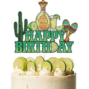 Tequila Happy Birthday Cake Topper - Taco Bout A Party Cocktail Cake Topper - Tacos and Tequila Party Decorations