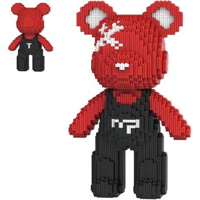 Red Bear Micro Building Blocks Set(4500Pieces) Music Bear Building Blocks Gift for Adult and Kid