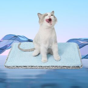 Pet Cooling Mat, Reversible Ice Pad for Dogs and Cats, Machine Washable, Light Blue