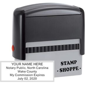 North Carolina Notary Grey Stamp Self Inking | Printy 4913, 2.3x0.81 Inch Rectangular Prints | North Carolina (Stamp)