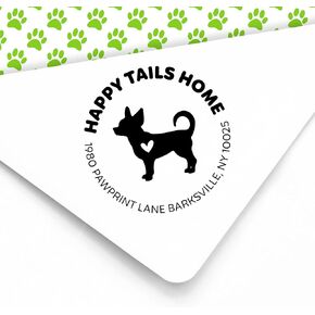 ExcelMark Custom Pet Address Stamp - Select Your Dog or Cat! (Round)