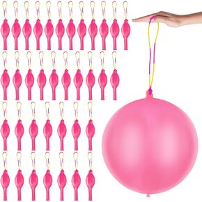 36 Pcs Yellow Punch Balloons Bounce with Rubber Band Handle Punching Balloon Heavy Duty for Birthday Party Favors, Kids(Yellow)