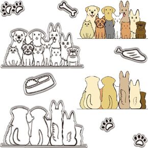 CRASPIRE Pet Dog Clear Rubber Stamps Transparent Sealing Stamp Vintage Animal Silicone Seals Durable for Holiday Card Making Journaling DIY Crafting Scrapbooking Journals Albums Photo Decoration