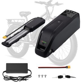 Ebike Battery 36V, 10.4Ah/ 15.6Ah/ 20Ah Lithium Pack with BMS for 0-1500W Motor, Indicator Light, Safe Lock, USB Port, XT60 Plug (36V10.4AH-5PIN)