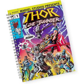 Marvel Studios Thor: Love and Thunder 80-Page Hardcover Spiral Notebook | Bound Sketchbook Journal, Notepad With Lined Paper, Travel Diary Writing | School Supplies For College, Business