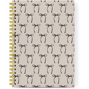 Cute Bow Spiral Notebook, Preppy Aesthetic Coquette Bow Girls School Supplies Notebook Journals For Teens, Cute Notebooks For School, Diary for Women Girls Notebook, 5.5x8.3