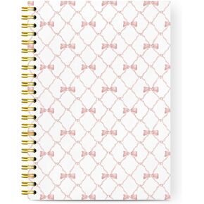 Prey Bow Spiral Notebook ، Preppy Aesthetic Coquette Bow Girls School School Journals للمراهقين ، دفاتر ملاحظات لطيفة للمدرسة ، يوميات Women Girls ، 5.5x8.3 in Kuwait