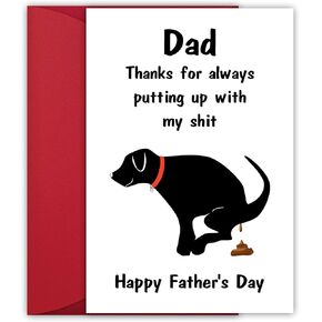 Fathers Day Card Gifts for Dad Husband from Daughter Son Kids Wife, Happy Fathers Day Card from Dog Dad Gifts for Men, Personalized Father's Presents from Dog, Funny Father Papa Gift Ideas