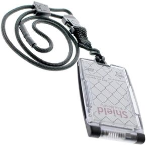 Black EK One Hander Shielded ID Badge Holder with Detachable Lanyard (10983) by EK USA